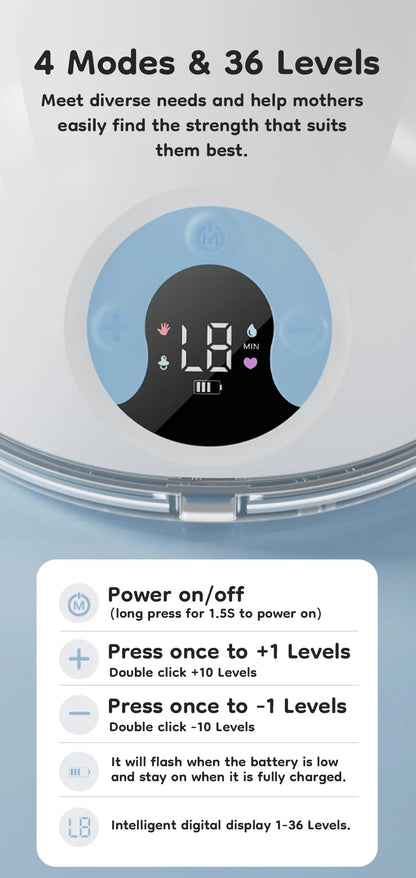 MAMIJOY Wearable Electric Breast Pump – Lightweight Hands-Free Milk Collector with LED Display