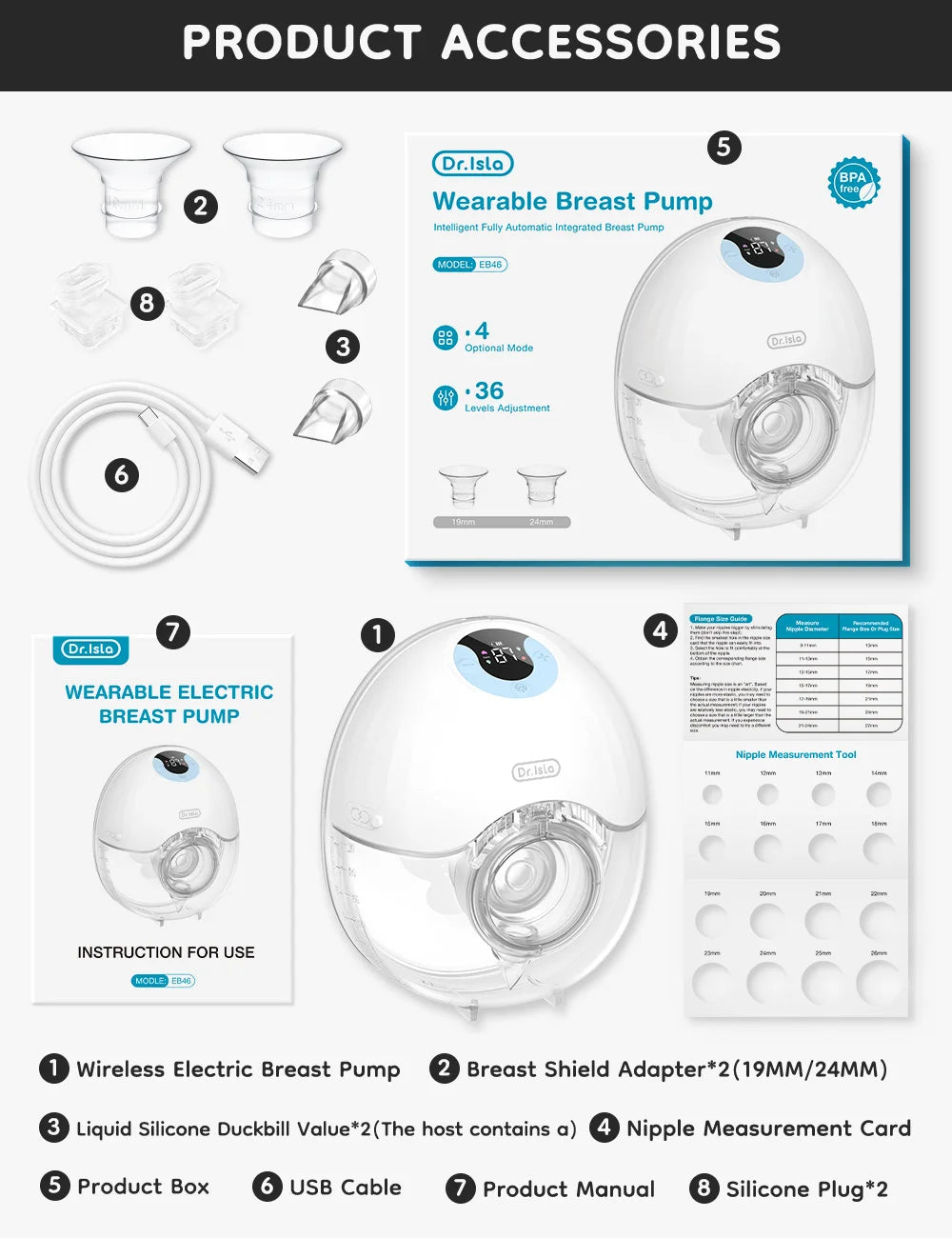 MAMIJOY Wearable Electric Breast Pump – Lightweight Hands-Free Milk Collector with LED Display