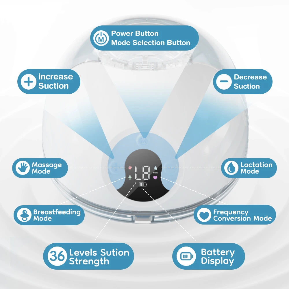 MAMIJOY Wearable Electric Breast Pump – Lightweight Hands-Free Milk Collector with LED Display