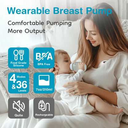 MAMIJOY Wearable Electric Breast Pump – Lightweight Hands-Free Milk Collector with LED Display