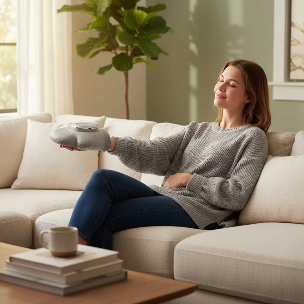 HandSoothe Pro – Rechargeable Hand Massager with Air Compression & Heat for Arthritis, Typing Fatigue & Daily Relief