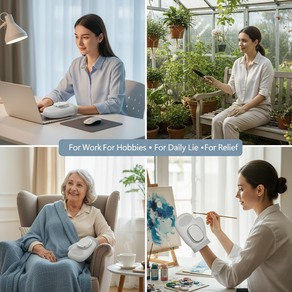 HandSoothe Pro – Rechargeable Hand Massager with Air Compression & Heat for Arthritis, Typing Fatigue & Daily Relief