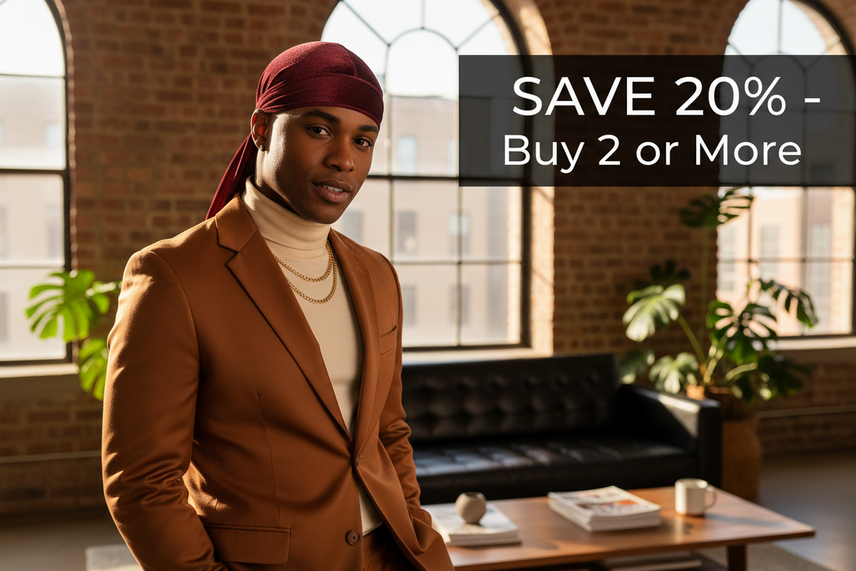 VelviWave™ Luxe Velvet Durag – Bundle & Save 20% gnerate a poctu withth product pict some enoy wheraing and add text of discount it you buy 2 or more 